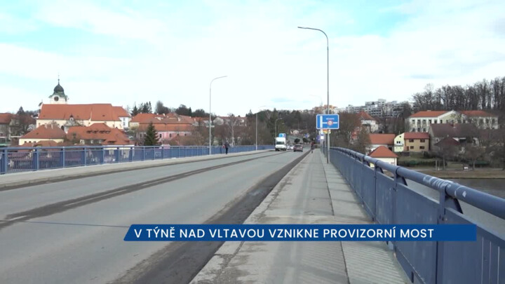 Most v Týně nad Vltavou se kvůli rekonstrukci úplně uzavře