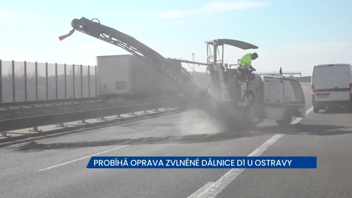 Probíhá oprava zvlněné dálnice D1 u Ostravy