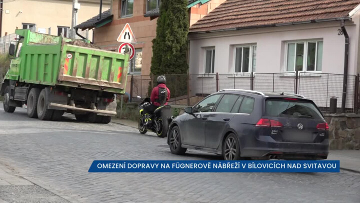 Částečná uzavírka na Fügnerově nábřeží v Bílovicích nad Svitavou