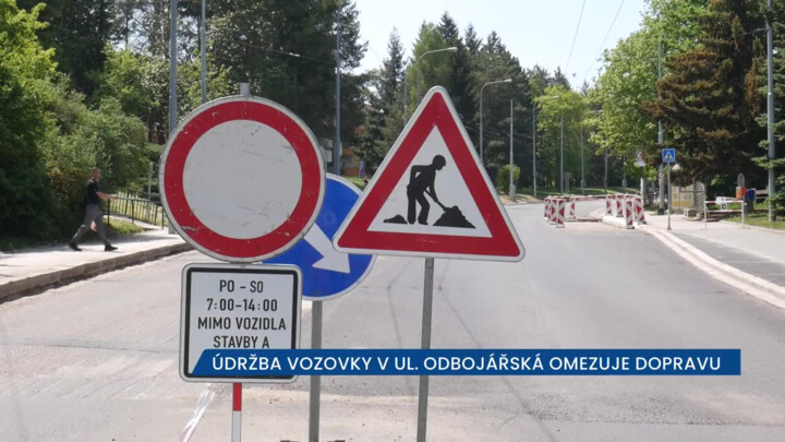 Údržba vozovky v ulici Odbojářská v Brně omezuje dopravu