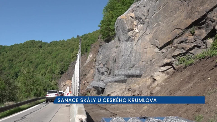 Sanace skály u Českého Krumlova pokračuje rychleji oproti původnímu plánu