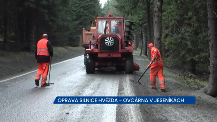 Oprava silnice Hvězda - Ovčárna v Jeseníkách