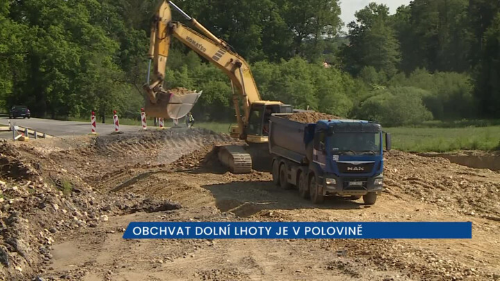 Práce na obchvatu Dolní Lhoty jsou v polovině