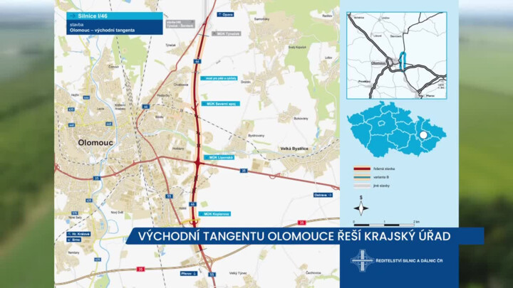 Východní tangenta Olomouce. ŘSD podalo žádost o stanovisko EIA