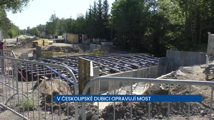 V českolipské Dubici opravují most přes Robečský potok