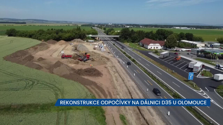 Rekonstrukce odpočívky na dálnici D35 u Olomouce