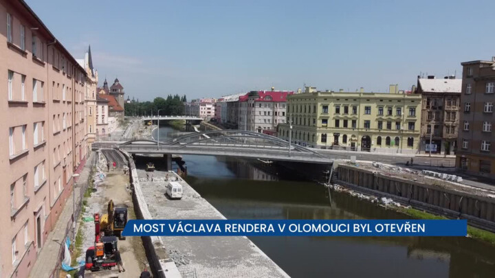 Most Václava Rendera v Olomouci byl po více než dvou letech otevřen