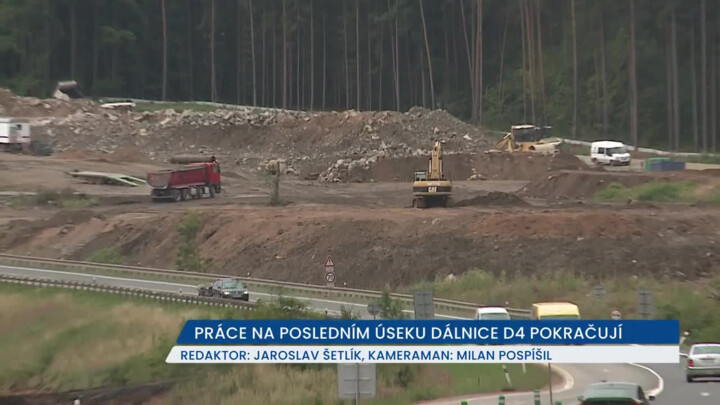 Práce na posledním úseku dálnice D4 pokračují