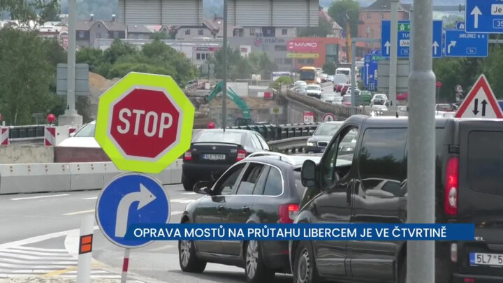 Rekonstrukce mostů na průtahu Libercem je zhruba ve čtvrtině