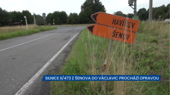 Silnice II/473 z Šenova do Václavovic prochází opravou, počítejte s objížďkami