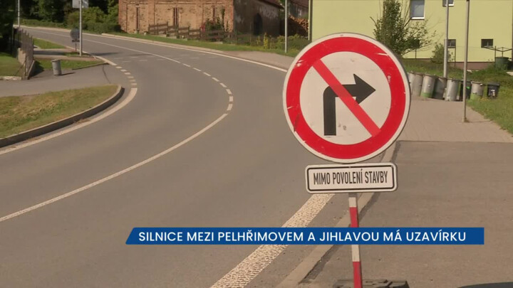 Silnice mezi Pelhřimovem a Jihlavou má uzavírku