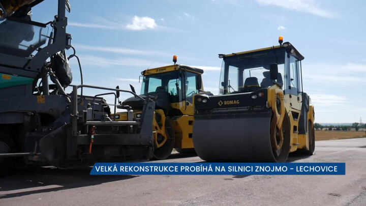 Na silnici Znojmo-Lechovice probíhá velká rekonstrukce, řidiči mohou využít 2 jednosměrné objížďky