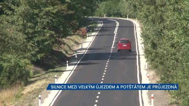 Silnice mezi Velkým Újezdem a Potštátem je už plně průjezdná, opravený úsek má 9 kilometrů