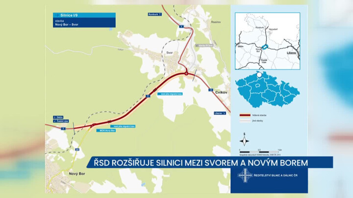 Ředitelství silnic a dálnic rozšiřuje silnici mezi Svorem a Novým Borem, denně tady projedou desetitisíce aut
