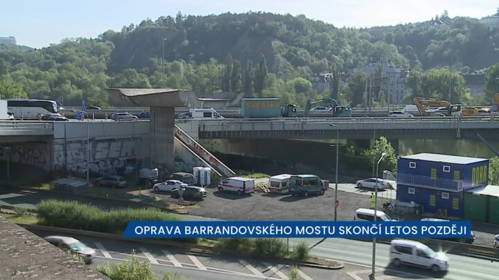 Opravy Barrandovského mostu letos skončí později, dělníci budou na místě pracovat i v noci