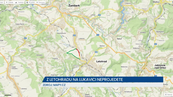 Kvůli rekonstrukci přes komunikaci II/310 řidiči neprojedou z Letohradu na Lukavici