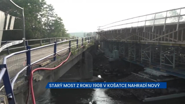 Starý most z roku 1908 v Košatce nahradí nový, řidiči by měli dát pozor kvůli probíhající stavbě
