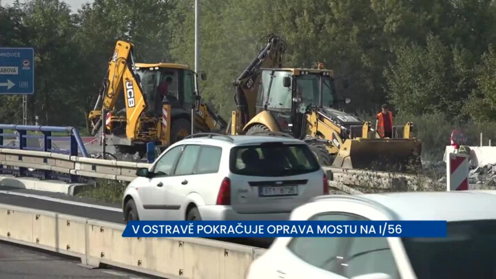 V Ostravě pokračuje oprava mostu na I/56 na okraji města, na místě je snížená rychlost