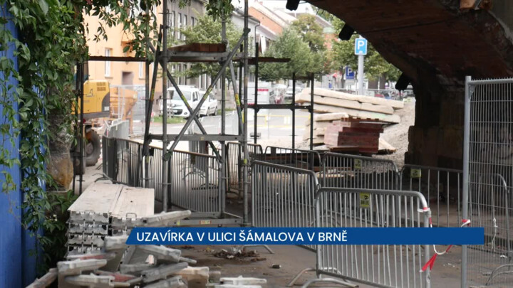 Úplná uzavírka pod železničními mosty na ulici Šámalova v Brně-Židenicích