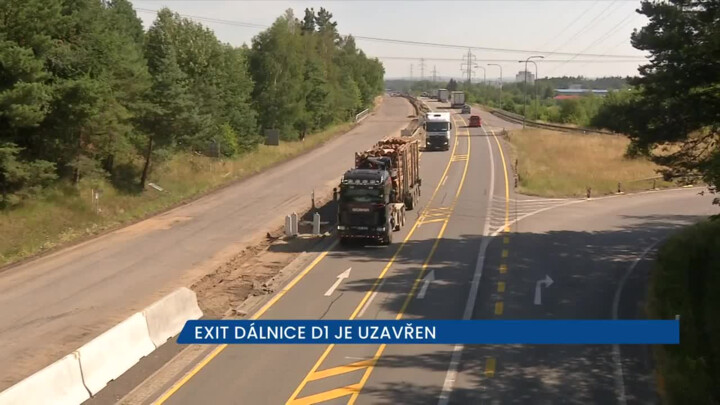 Exit 112 dálnice D1 je uzavřen, opravuje se jihlavský přivaděč