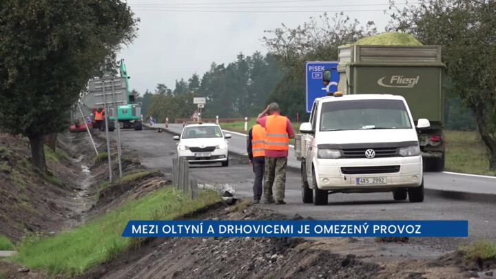 Na frekventované silnici mezi Oltyní a Drhovicemi je omezený provoz