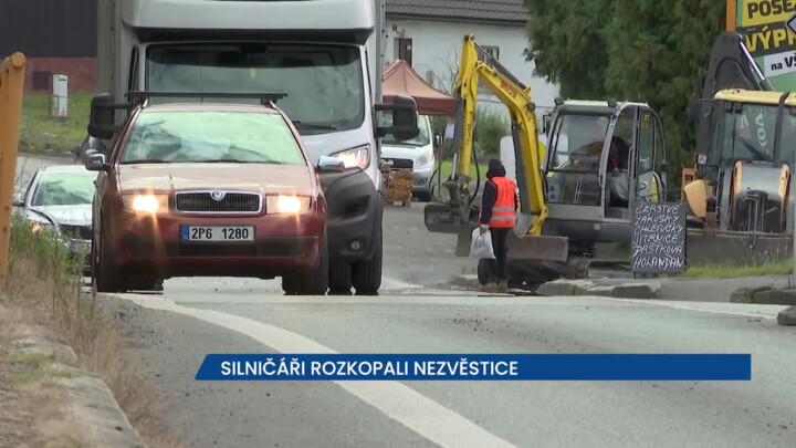 ŘSD začalo s náročnou opravou v obci Nezvěstice, řidiči se tady musí na dlouhou dobu obrnit trpělivostí