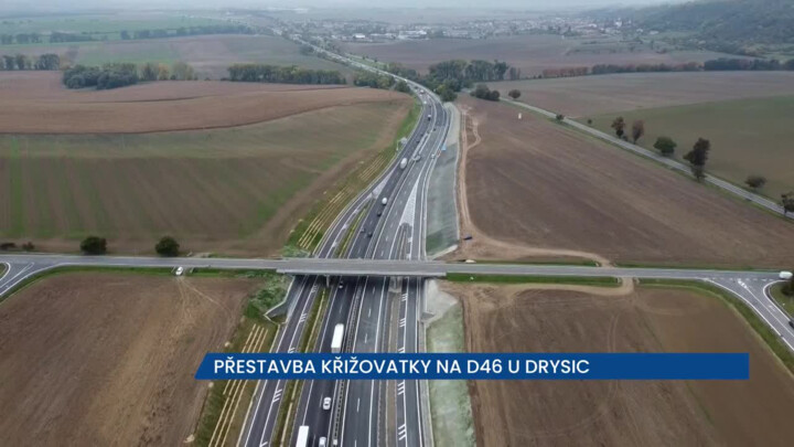 Konec dalšího omezení na D46, ŘSD opravilo křižovatku u Drysic