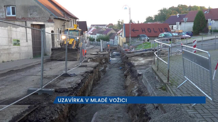 Rekonstrukci silnice v Mladé Vožici provázejí komplikace, řidiči opravovanou ulicí neprojedou