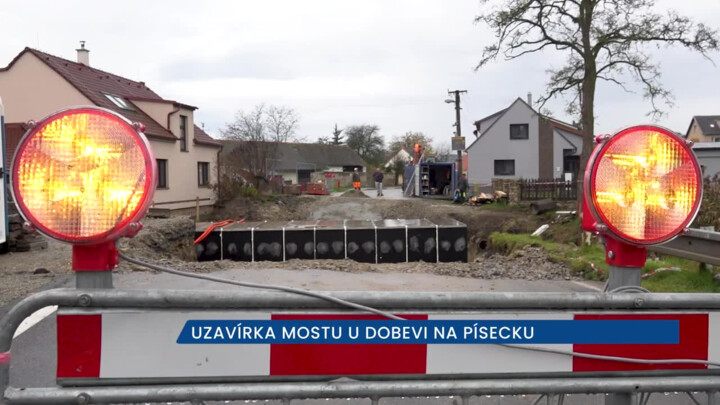 Probíhá rekonstrukce mostu v Dobevi na Písecku, hotovo by mělo být do Vánoc