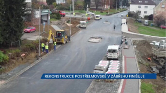 Rekonstrukce frekventované Postřelmovské ulice v Zábřehu finišuje, práce budou pokračovat na jaře 2023