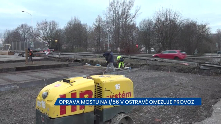 Oprava mostu na I/56 na výjezdu z Ostravy omezuje provoz