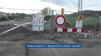 Oprava mostu v Branticích na silnici I/45 už brzy skončí