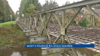Most v Třebíči-Poušově byl zcela uzavřen kvůli havarijnímu stavu