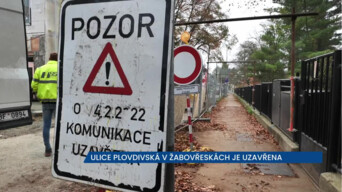 Ulice Plovdivská v brněnských Žabovřeskách je uzavřena