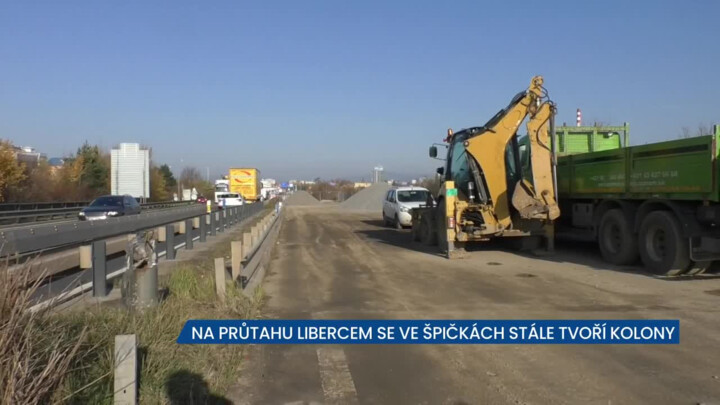 Na průtahu Libercem  se ve špičkách stále tvoří kolony kvůli opravě mostů na hlavním tahu