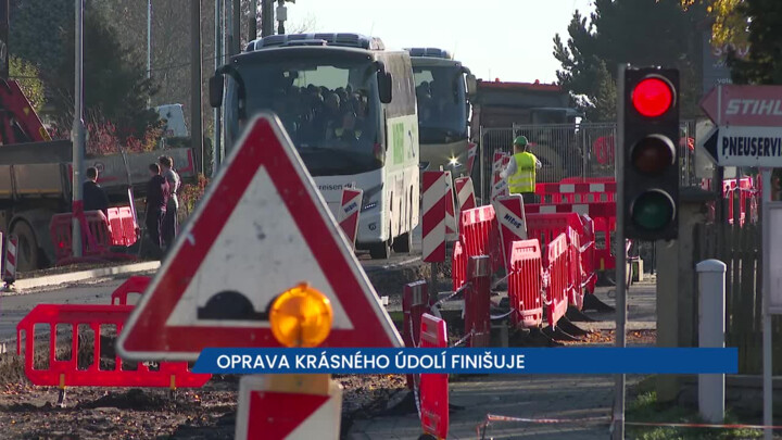 Oprava Krásného údolí finišuje, stavebníkům ale komplikují práce kamiony