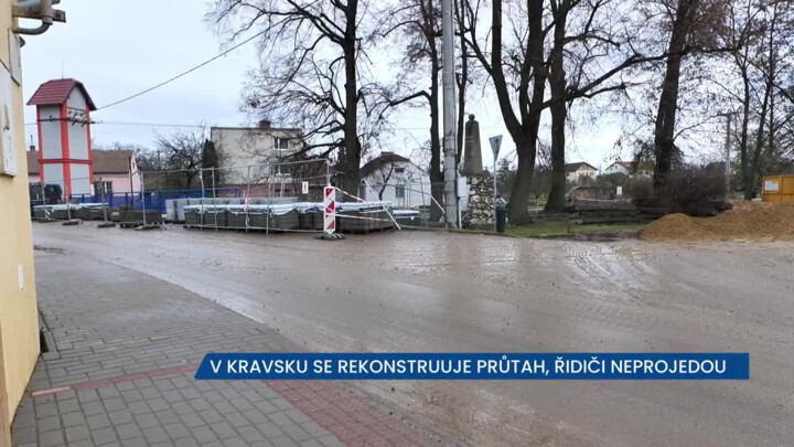 V Kravsku se rekonstruuje průtah, platí úplná uzavírka