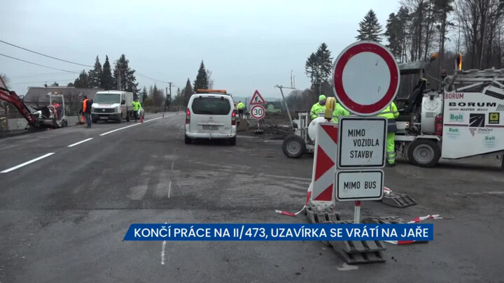 Končí práce na silnici II/473, poslední etapa prací začne na jaře