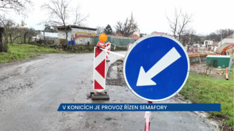 V Konicích na Znojemsku řídí provoz semafory