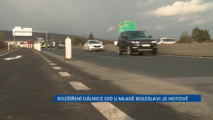 Rozšíření dálnice D10 u Mladé Boleslavi je hotové