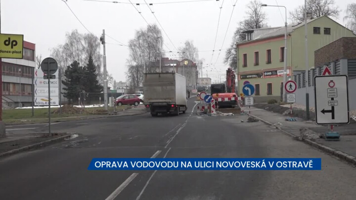 V Ostravě-Mariánských Horách opravují vodovodní přivaděč, na místě je omezení a uzavírka