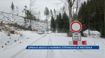 Oprava mostu mezi Horním Štěpánovem a Úsobrnem se protáhla a komplikuje dopravu