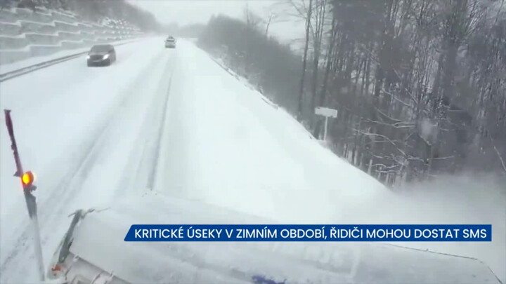 Kritické úseky v zimním období, v MSK jich je několik. Řidiči mohou obdržet varovnou SMS zprávu