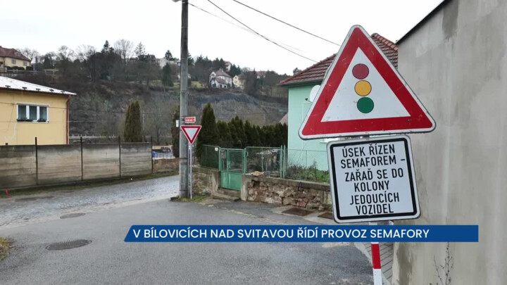 Dopravu na Fügnerově nábřeží v Bílovicích nad Svitavou řídí semafory