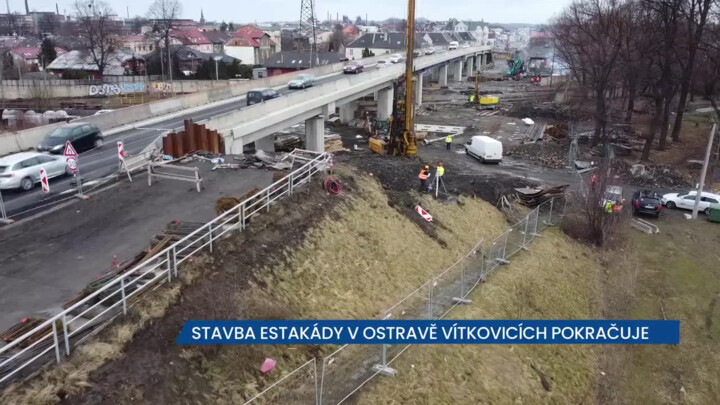 Stavba estakády v Ostravě-Vítkovicích pokračuje, vozidla jezdí po její nové polovině