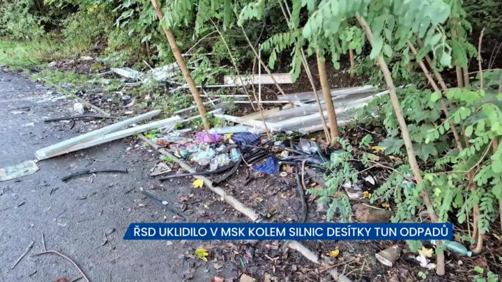 ŘSD uklidilo kolem silnic v Moravskoslezském kraji desítky tun odpadů