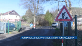 Kunratická stezka v České Kamenici je neprůjezdná