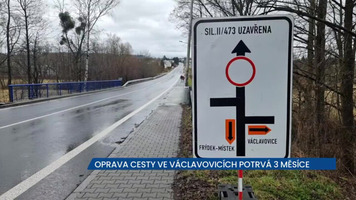 Oprava cesty ve Václavovicích potrvá 3 měsíce