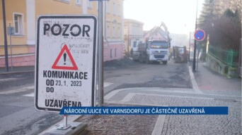 Národní ulicí ve Varnsdorfu teď řidiči neprojedou, práce by měly skončit v červnu