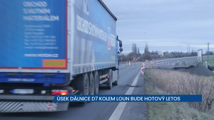 Úsek dálnice D7 kolem Loun bude podle ŘSD hotový letos